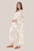 Embroidered long abaya style loose fit coat